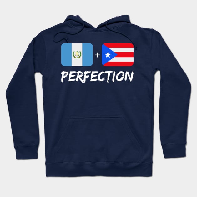 Puerto Rican Plus Guatemalan Perfection DNA Mix Flag Heritage Gift Hoodie by Just Rep It!!